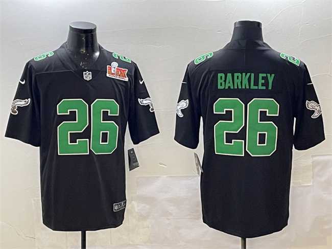 Men's Philadelphia Eagles #26 Saquon Barkley Black 2025 Super Bowl LIX Patch Throwback Vapor Untouchable Limited Stitched Jersey Dzhi,We sell and wholesale Men's Philadelphia Eagles #26 Saquon Barkley Black 2025 Super Bowl LIX Patch Throwback Vapor Untouchable Limited Stitched Jersey Dzhi on line form chian!